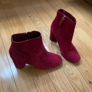 Urban Outfitters Dark Pink Suede Booties